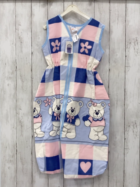 neu Julius Zöllner  Schlafsack Gr. 90cm  weiß rosa blaue hellblaue Quadrate mit Bären und Blumen 