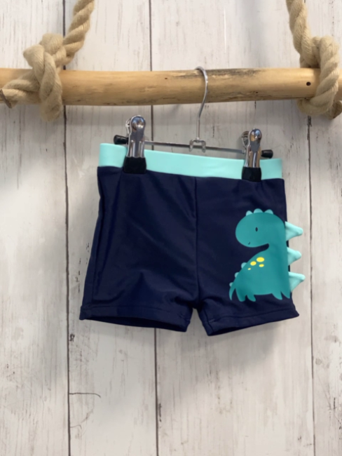   Badehose  Gr. 74  blau petrol Dino hellblauer Bund 