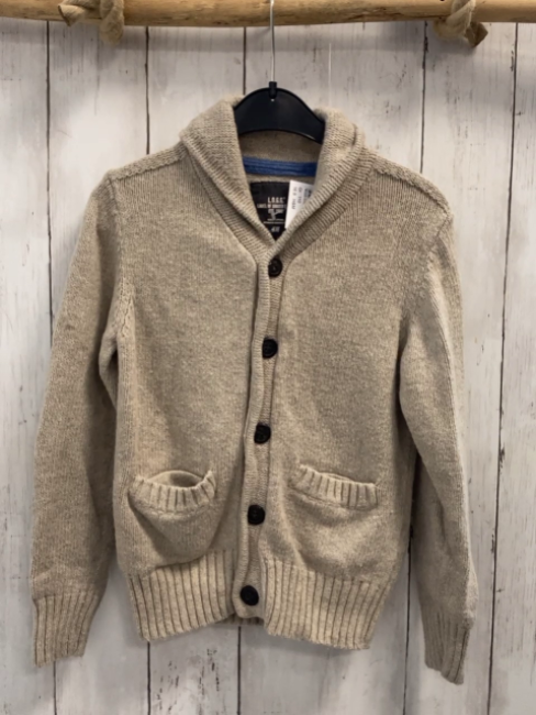 H&M  Strickjacke  Gr. 110  beige großer Kragen 