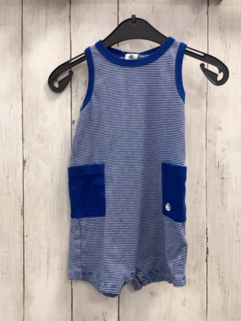 Petit Bateau  Playsuit  Gr. 80  blau weiße Streifen 