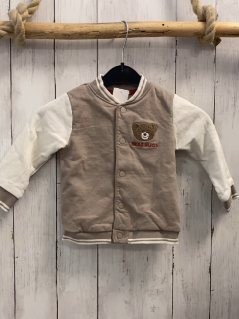   Sweatjacke  Gr. 86  sand beige Ärmel Bärenkopf sand beige Streifenbund 