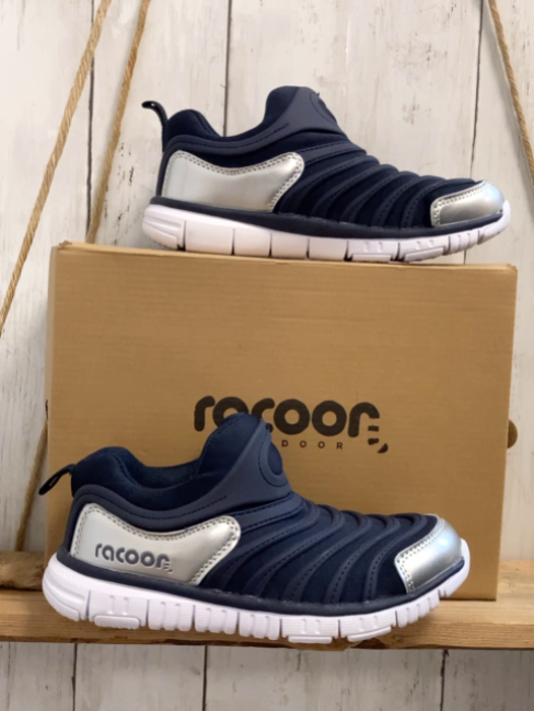 neu Racoon  Schuhe  Gr. 32  blau silber Kappe + Seitenteile weiße Sohle 