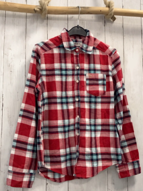 Abercrombie  Hemd  Gr. 146/152  rot schwarz mint grau weiß kariert 