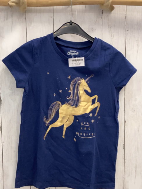 Oshkosh  T-Shirt  Gr. 128  blau goldenes Einhorn 