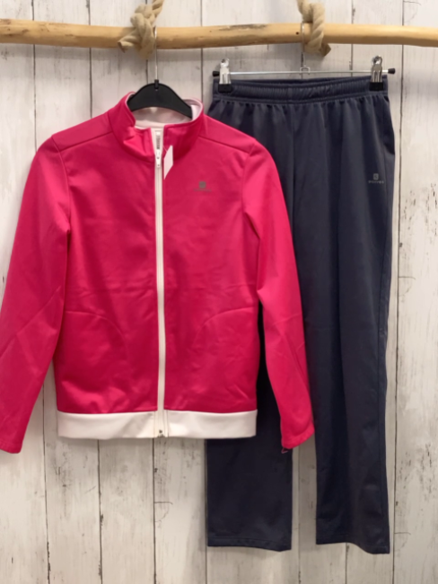 2tlg Decathlon  Jogginganzug  Gr. 134/140  pink grau 