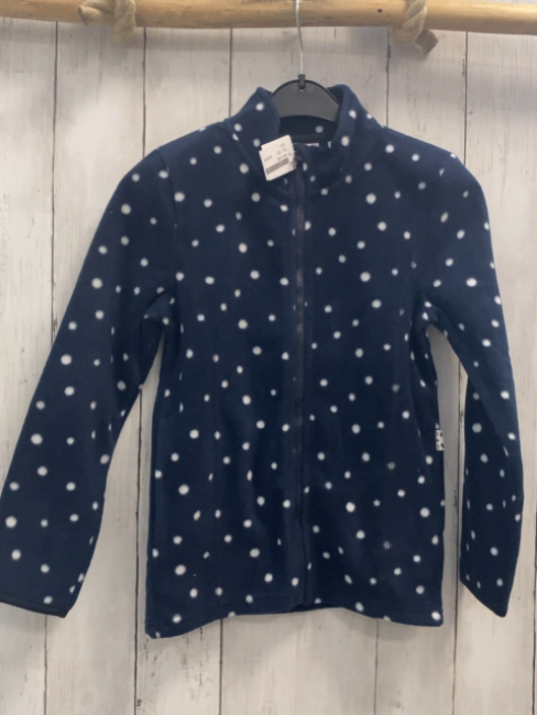   Fleecejacke  Gr. 122  blau weiße Punkte 