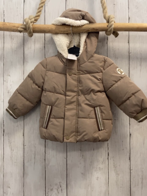   Winterjacke  Gr. 74  sand Kapuze mit Teddyfutter 