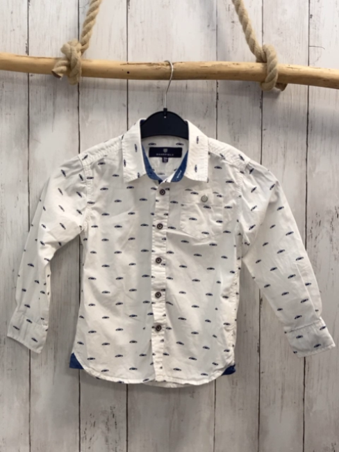 Basefield  Hemd  Gr. 110  weiß blaue Autos