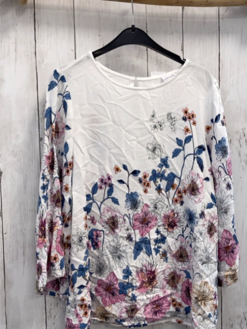   Bluse  Gr. 34  weiß Blumen