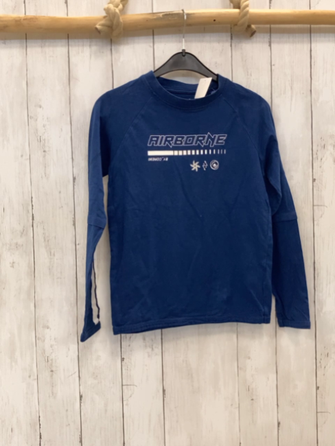 Jack & Jones  Langarmshirt  Gr. 140  blau weiße Schrift+  Streifen 