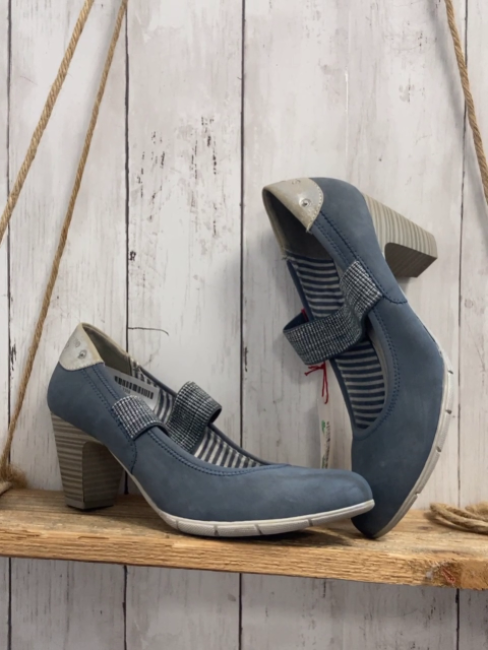 neu S´ Oliver  Schuhe  Gr. 40  grau mit Absatz Riemen mit silber Glitzer NP 49,95 € 