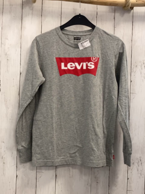 Levi´s  Langarmshirt  Gr. 164  grau roter Balken mit weißer Schrift 