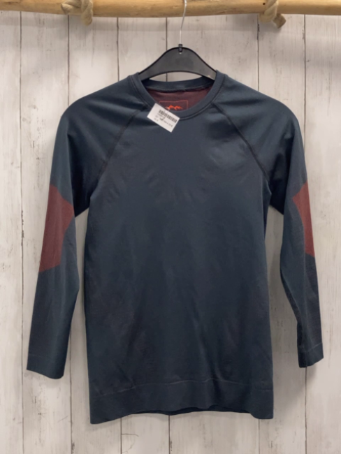  Sportshirt lang  Gr. 158/164  grau rost Punkte 