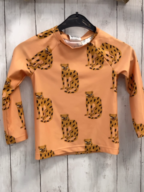 H&M  UV-Schutzshirt lang  Gr. 98  orange Leoparden