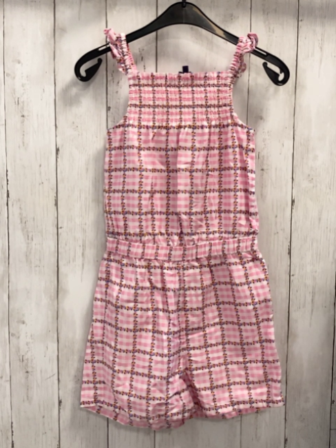 sergent major Playsuit Gr. 140  rosa weiß kariert Blumen