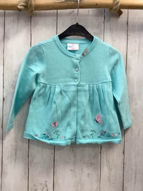  Strickjacke Gr. 86  hellblau Stickerei