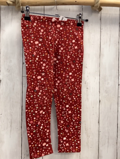  Leggings Gr. 104  dunkelrot Blumen