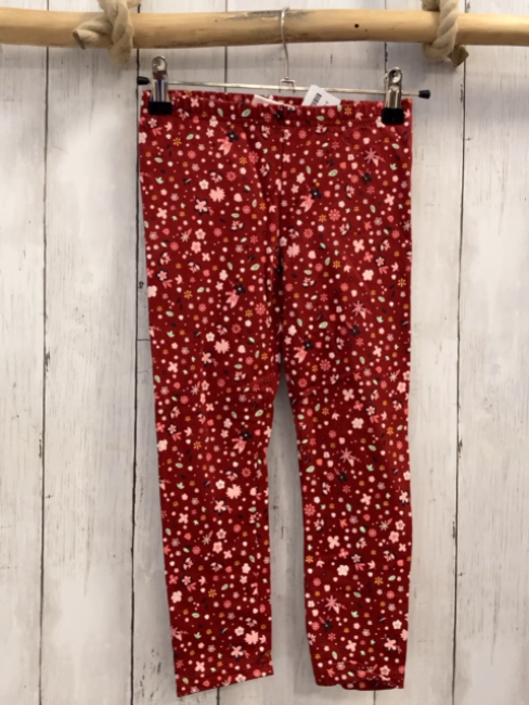  Leggings Gr. 110  dunkelrot Blumen