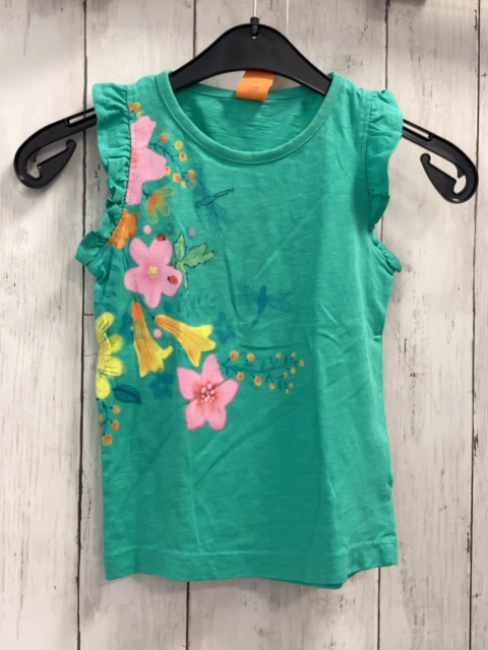 Pusblu T-Shirt Gr. 92  grün Blumen 
