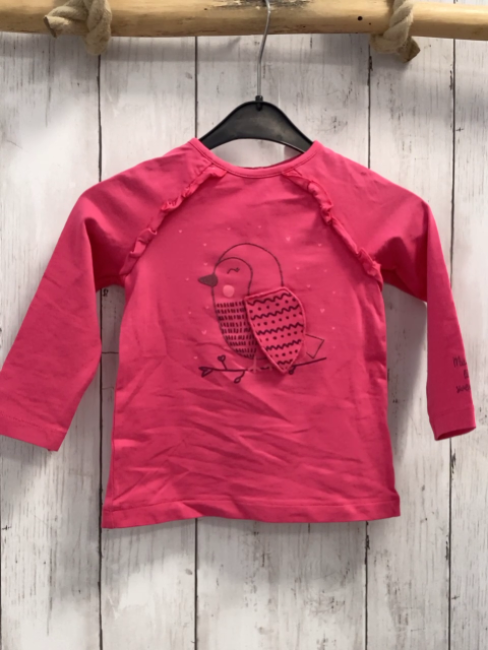  Langarmshirt Gr. 80  pink Vogel 