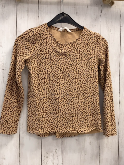 H&M Langarmshirt  Gr. 122  hellbraun schwarz braun leoprint 