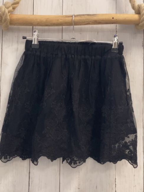 Boboli  Rock Gr. 140  schwarz Tüllüberrock mit Stickerei 