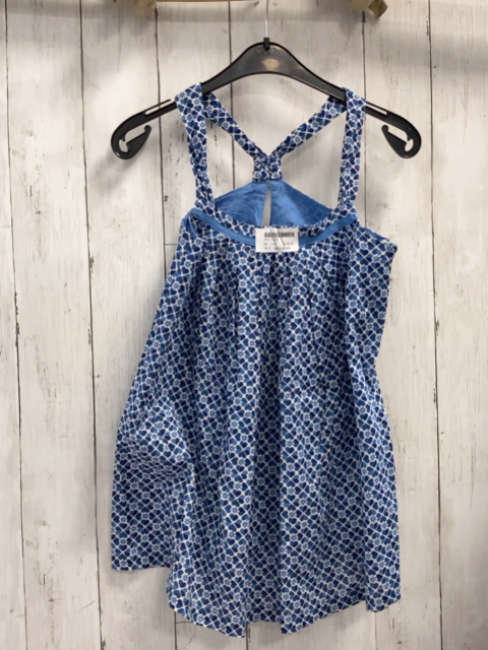 Vertbaudet  Sommerbluse  Gr. 152  weiß blau hellblaue Kleeblätter 