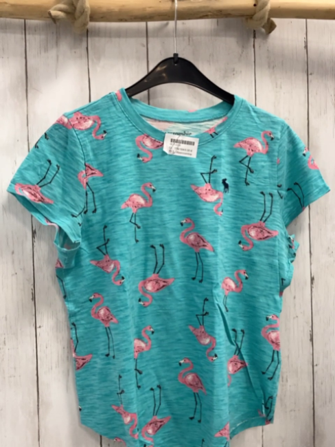 Abercrombie  T-Shirt  Gr. 158/164  türkis rosa Flamingos 