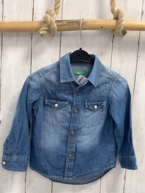 Benetton  Hemd  Gr. 92  blau Jeans 