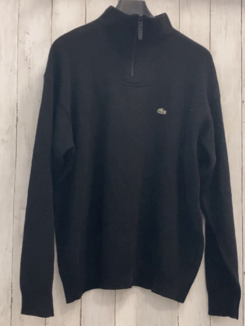 Lacoste  Pullover Gr. M schwarz Strick Reißverschluss 51% Schurwolle