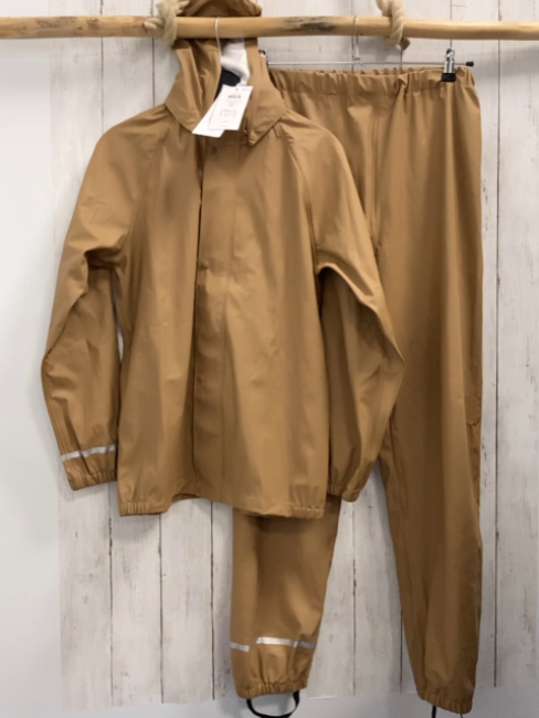 neu 2tlg Name it  Regenanzug  Gr. 164  hellbraun gummiert 