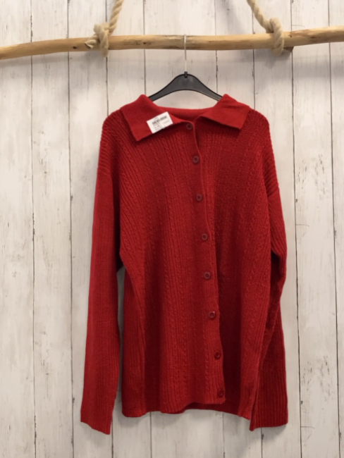  Strickjacke M rot selbst gemacht