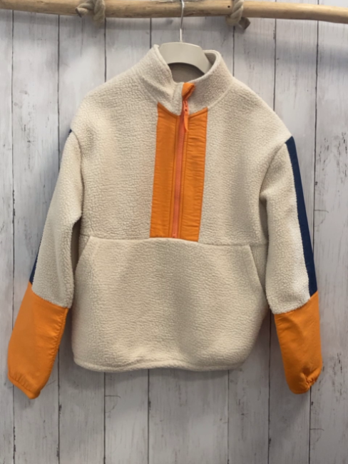 H&M  Pullover  Gr. 146/152   beige Teddy + orange + blau 