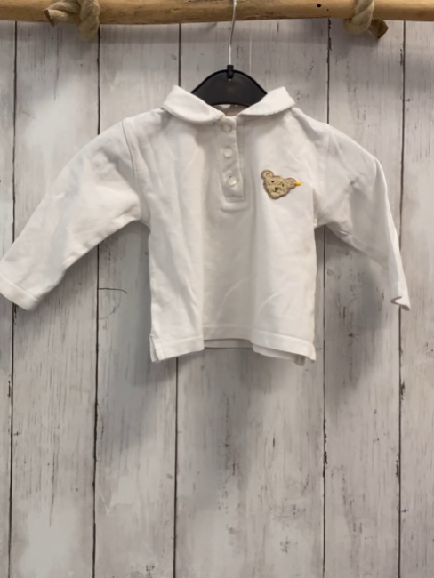 Steiff  Poloshirt lang  Gr. 74  weiß 