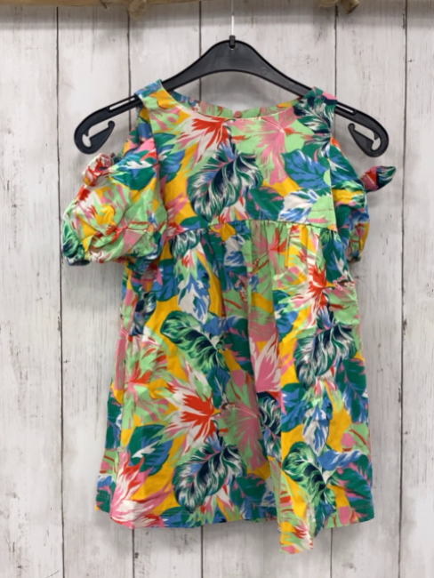 Zara  Kleid  Gr. 110  hellgrün bunte Blätter 