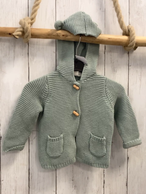  Strickjacke Gr. 68  mint Kapuze