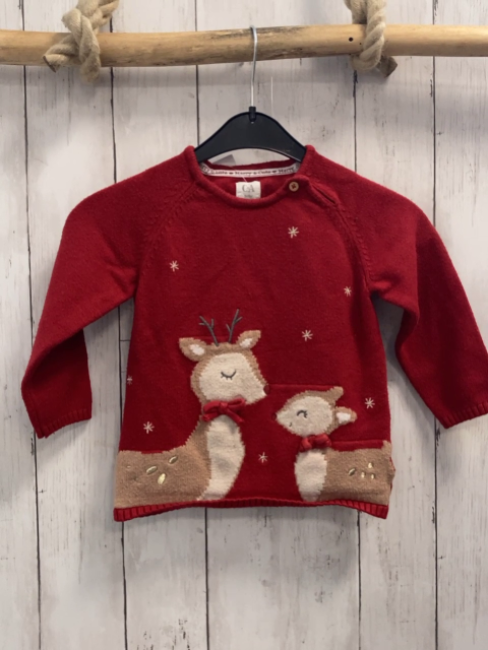   Pullover  Gr. 98  rot Strick Rehe 