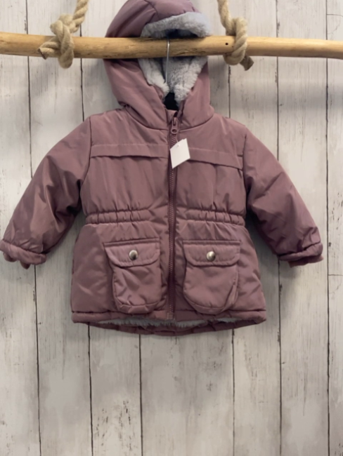 Waikiki  Winterjacke  Gr. 80  altrosa Kapuze mit hellgrauem Plüschbund 