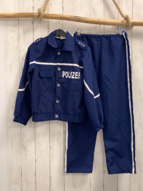 2tlg Crazy Days  Karnevalkostüm Gr. 152  blau weiße Jacke + Hose Polizist 