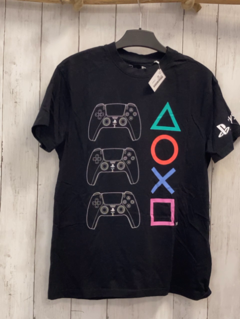  T-Shirt  Gr. 152  schwarz Spielcontroller Schrift playstation
