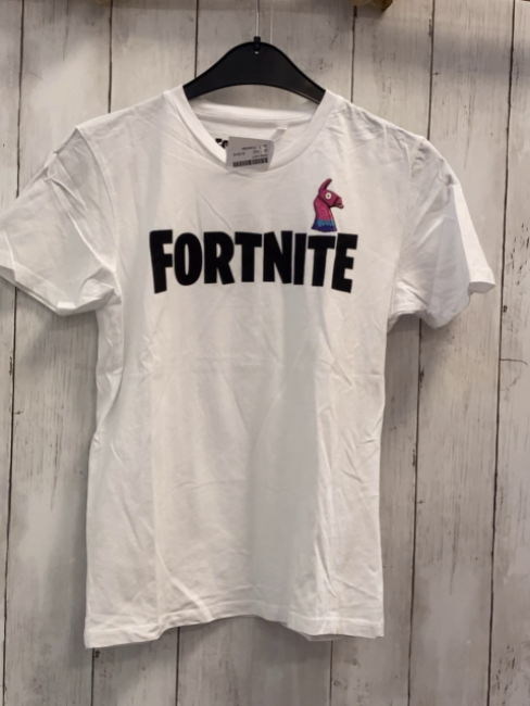 Fortnite  T-Shirt  Gr. 152  weiß schwarze Schrift Fortnite 