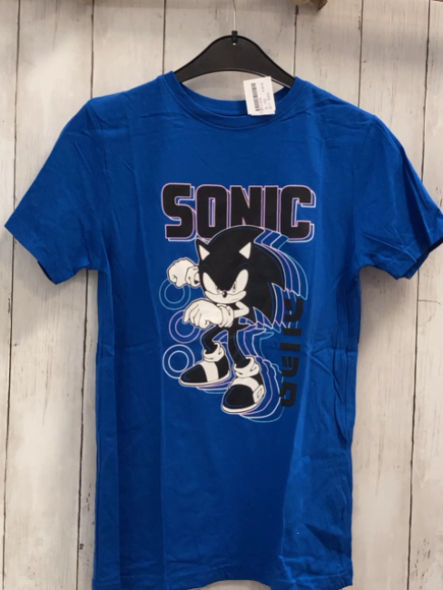 Sonic  T-Shirt  Gr. 152  blau Sonic Schrift 