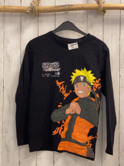  Langarmshirt  Gr. 158  schwarz Figur Naruto Schrift 