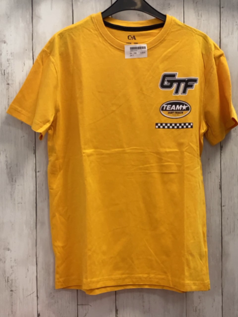   T-Shirt  Gr. 158  gelb schwarz weiße Schrift 