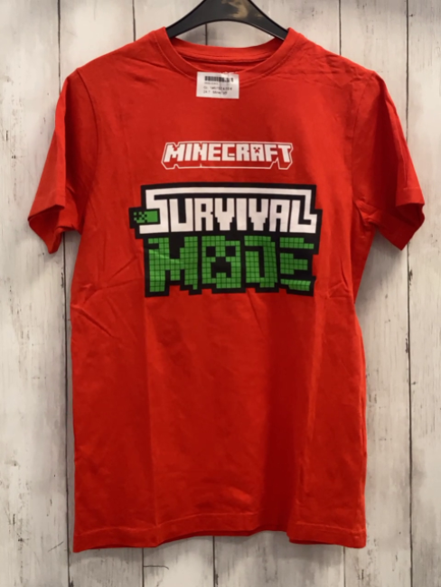 Minecraft  T-Shirt  Gr. 146/152  rot Schrift Minecraft 