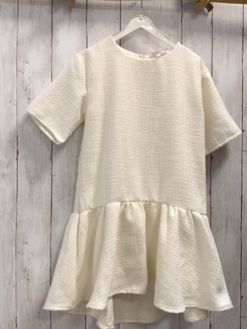 H&M Kleid  Gr. 128  creme Struktur 