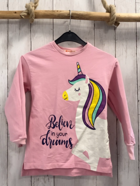  Pullover Gr. 122  rosa Einhorn