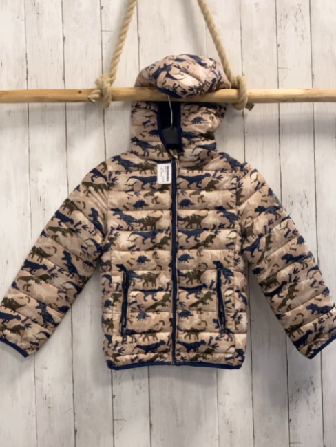 Lamino Jacke Gr. 140  beige Dinos blauer Bund