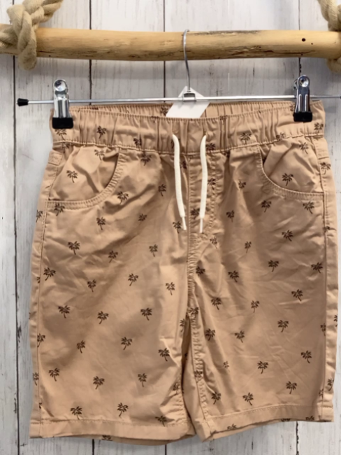 Famy Shorts Gr. 134  beige Palmen weiße Kordel