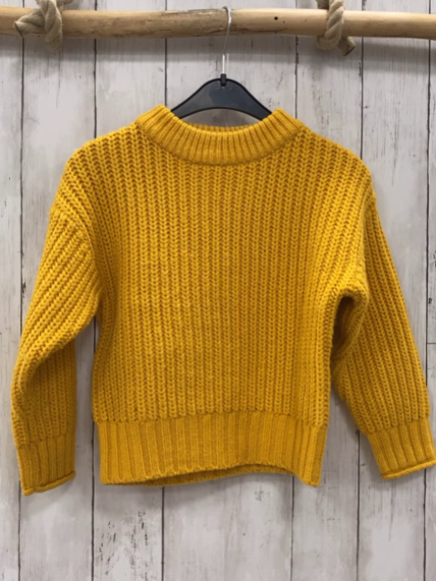Minoti  Pullover  Gr. 116  gelb Rippen Strick